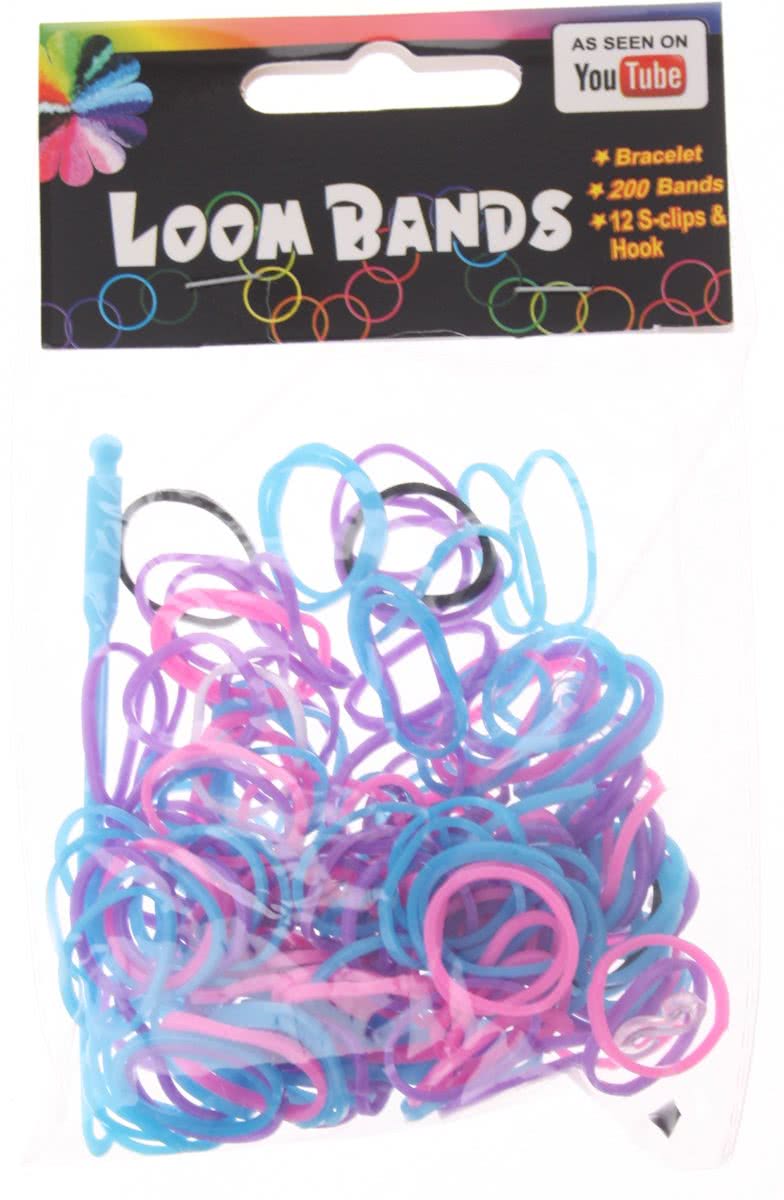 Eddy Toys Loom Bands Armband Maken Paars/blauw/roze 213-delig