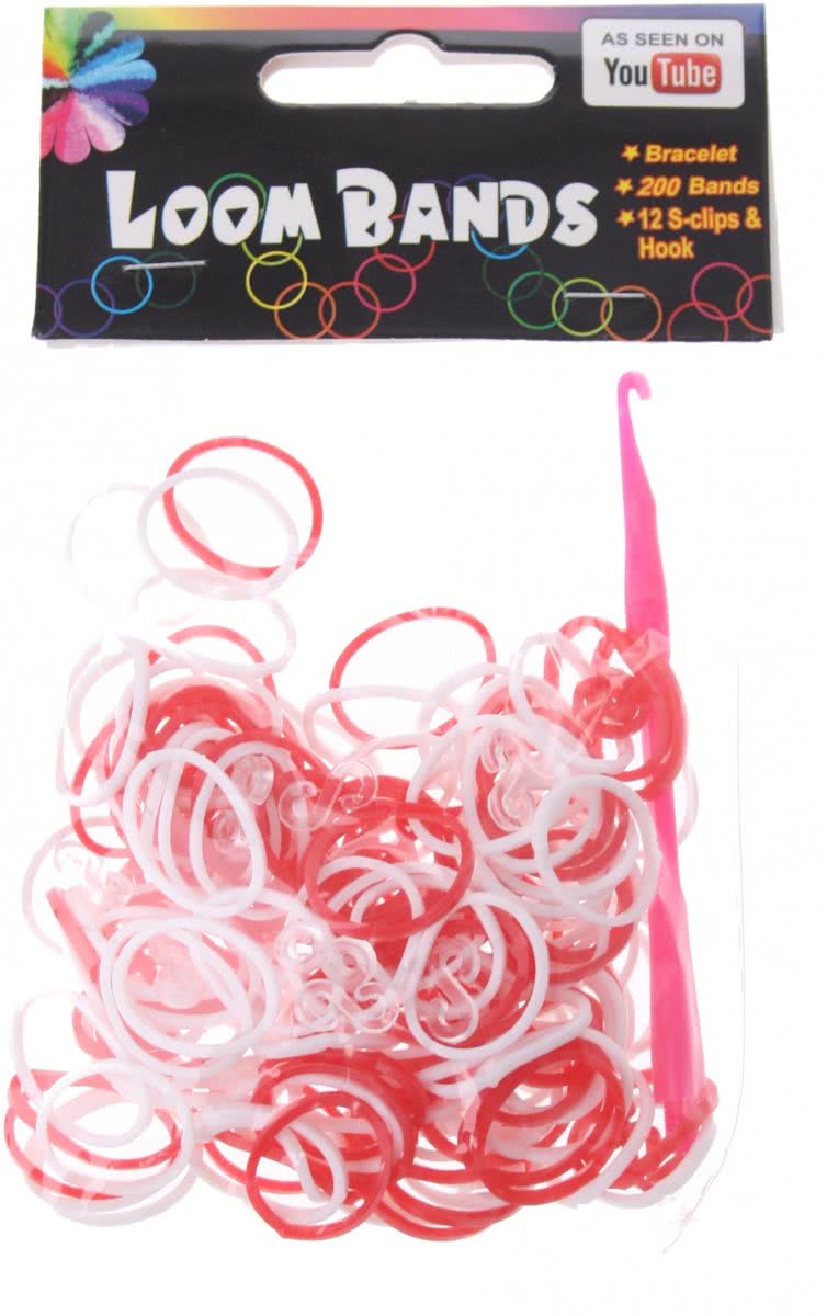 Eddy Toys Loom Bands Armband Maken Rood/wit 213-delig