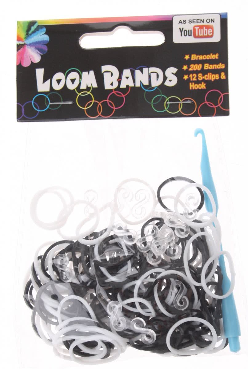 Eddy Toys Loom Bands Armband Maken Zwart/wit 213-delig