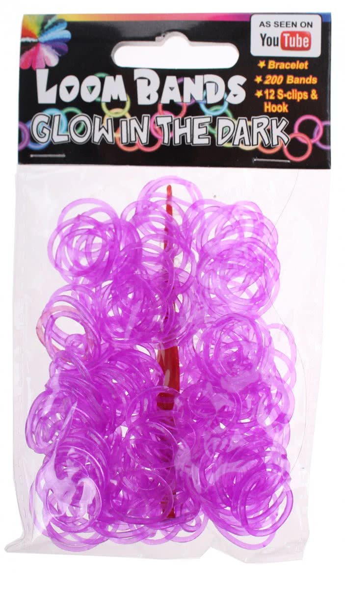 Eddy Toys Loom Bands Glow In The Dark Paars 213-delig