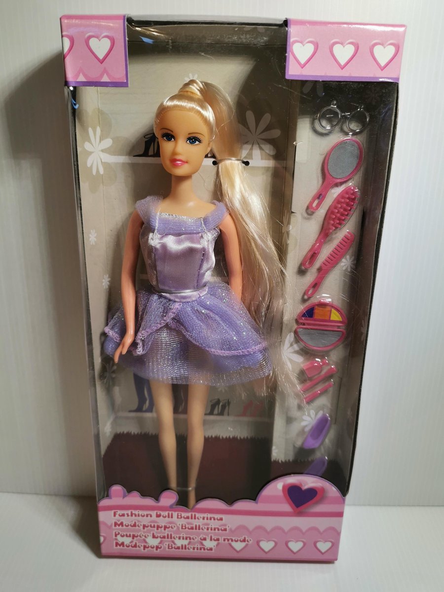 Eddy Toys Modepop Paars Ballerina met Accessoires