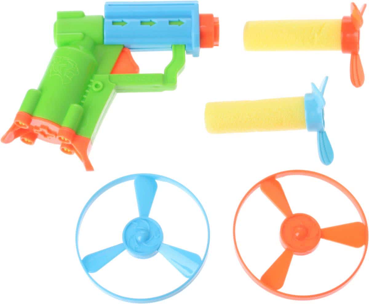 Eddy Toys Pistool met pijlen/schijven 10 cm 5-delig groen