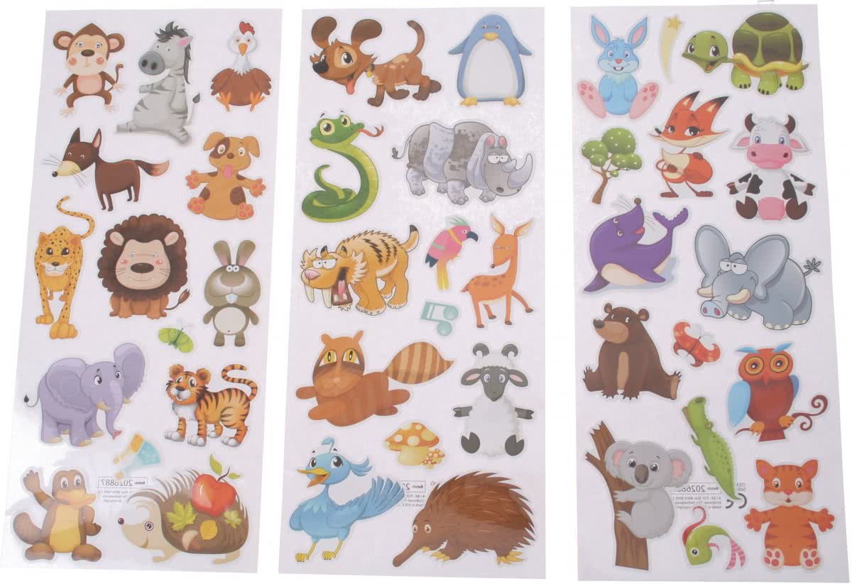 Eddy Toys Stickervellen Landdieren Met 42 Stickers