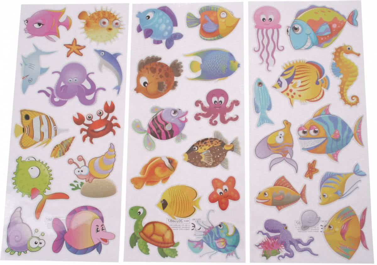 Eddy Toys Stickervellen Waterdieren Met 38 Stickers