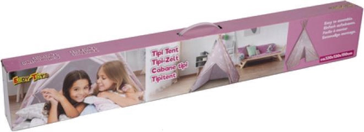 Eddy Toys Tipitent Junior 150 Cm Hout/polyester Roze/wit