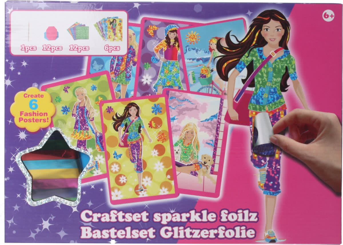 Eddy Toys knutselset glitterkleding blauw 31-delig