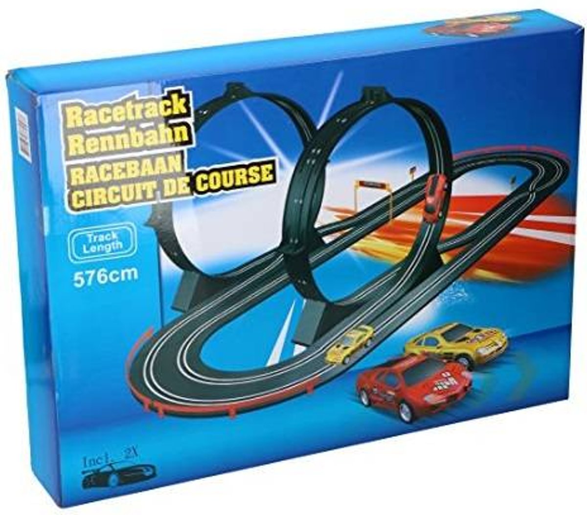 Elektrische Racebaan met 2 loopings met een totale lengte van 576 cm - Eddy Toys