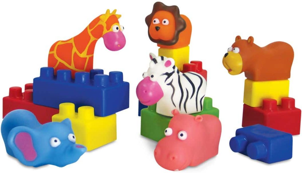 Mini Edu Animals-set 6 Animals+22 Blocks  (C.B.)