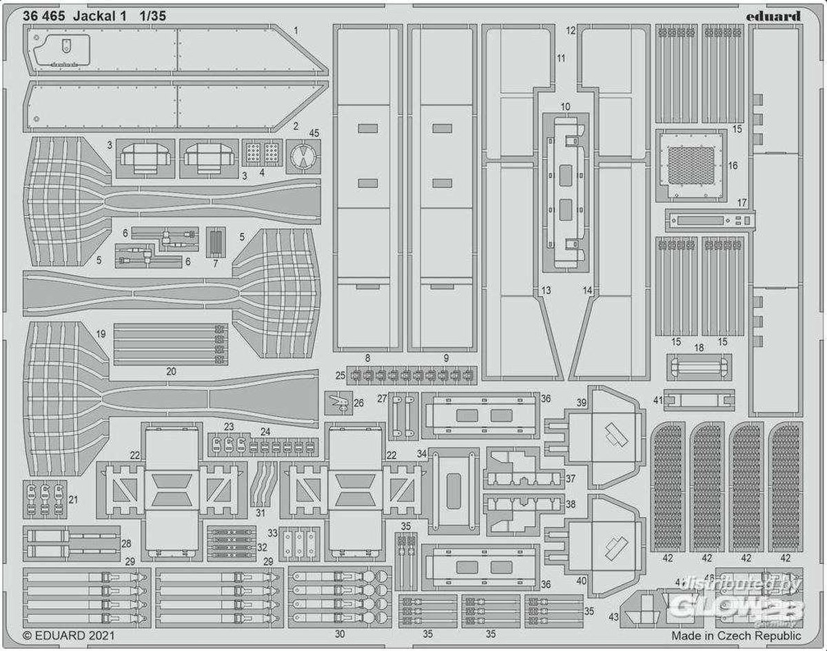 1:35 Eduard 36465 Accessoires for Jackal for HobbyBoss Photo-etch