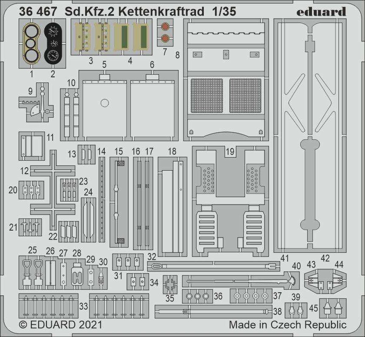 1:35 Eduard 36467 Accessoires for Sd.Kfz.2 Kettenkraftrad - Tamiya Photo-etch