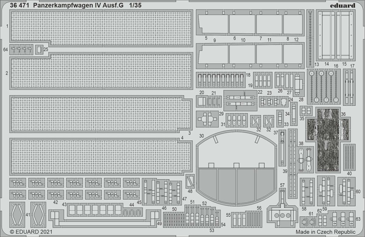 1:35 Eduard 36471 Accessoires for Panzerkampfwagen IV Ausf.G - Tamiya Photo-etch