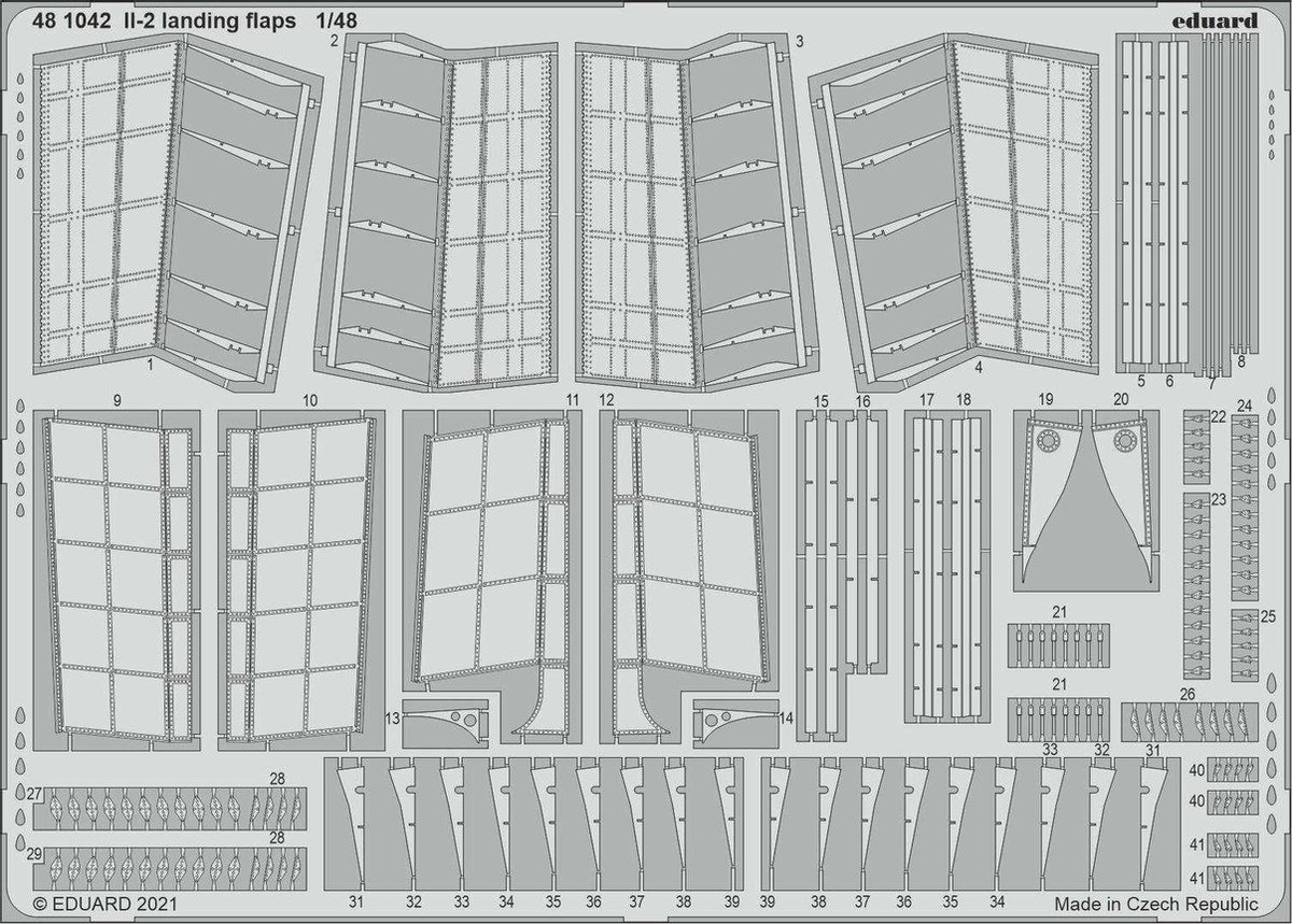 1:48 Eduard 481042 Landing Falps for Il-2 - Zvezda Photo-etch