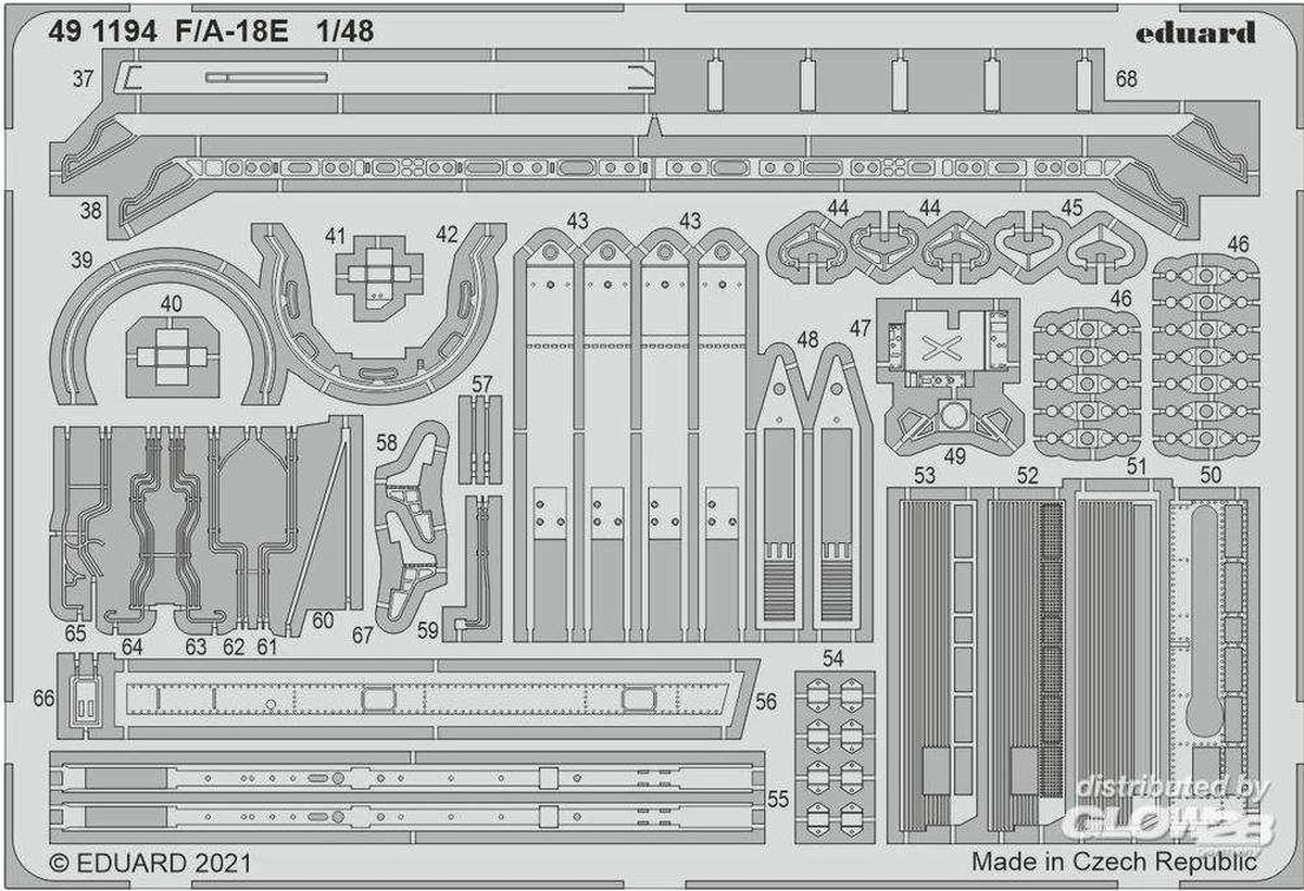 1:48 Eduard 491194 Accessoires for F/A-18E for MENG  Photo-etch