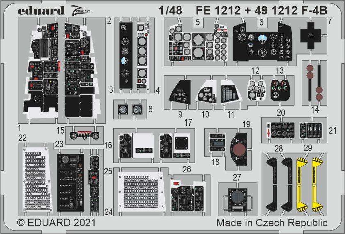 1:48 Eduard 491212 Accessoires for F-4B - Tamiya  Photo-etch