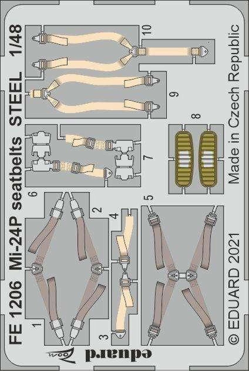 1:48 Eduard FE1206 Seatbelts Steel for Mi-24P - Zvezda Photo-etch