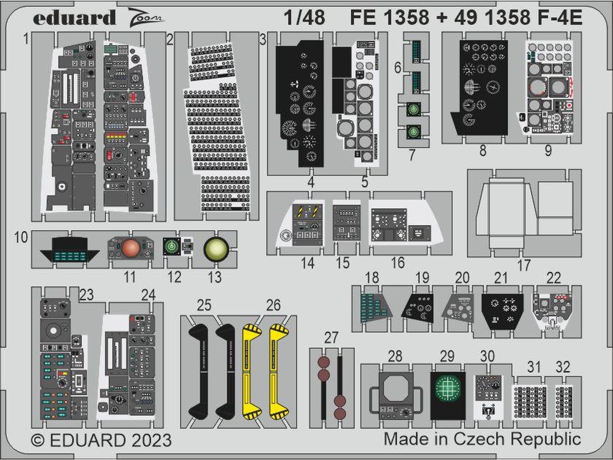 1:48 Eduard FE1358 Accessoires for F-4E - MENG Photo-etch