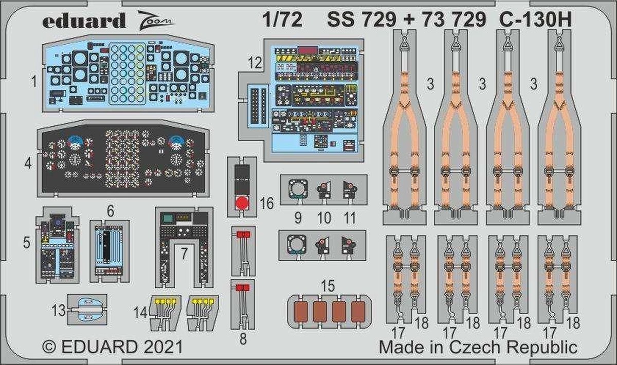 1:72 Eduard SS729 Accessoires for C-130H - Zvezda Photo-etch