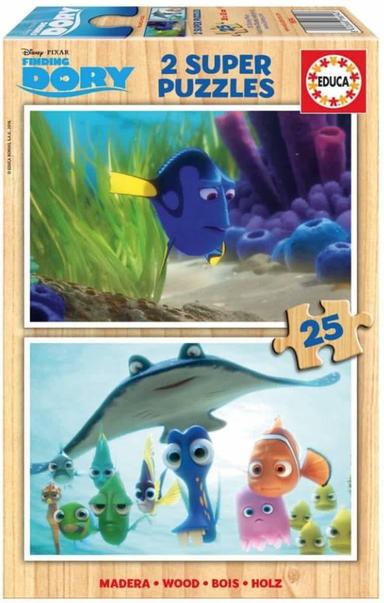 Educa HOUT: Finding Dory - 2 x 25 stukjes