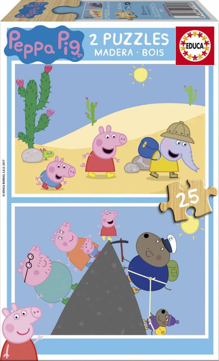 Educa HOUT: Peppa Pig - 2 x 25 stukjes