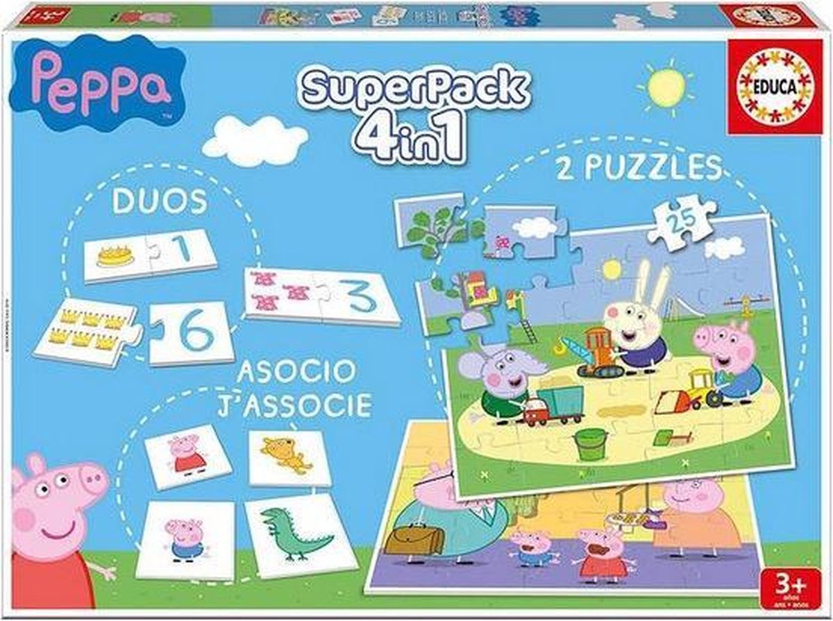 Educatief Spel Peppa Pig SuperPack 4 in 1 Educa