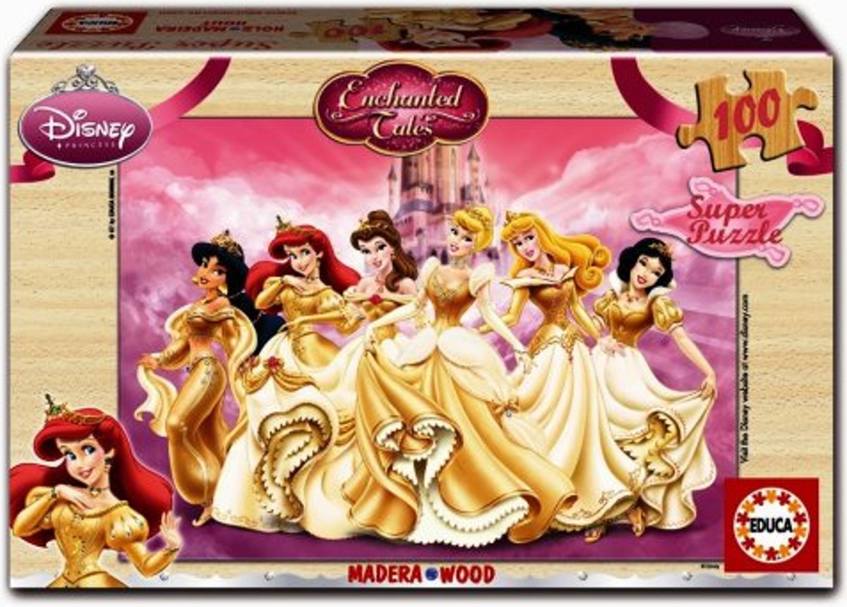 Houten Legpuzzel - 100 stukjes - Disney Prinssessen - Educa Puzzel