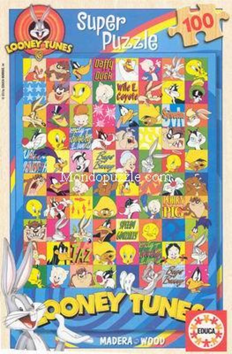 Houten Legpuzzel - 100 stukjes - Looney Tunes -Educa Puzzel