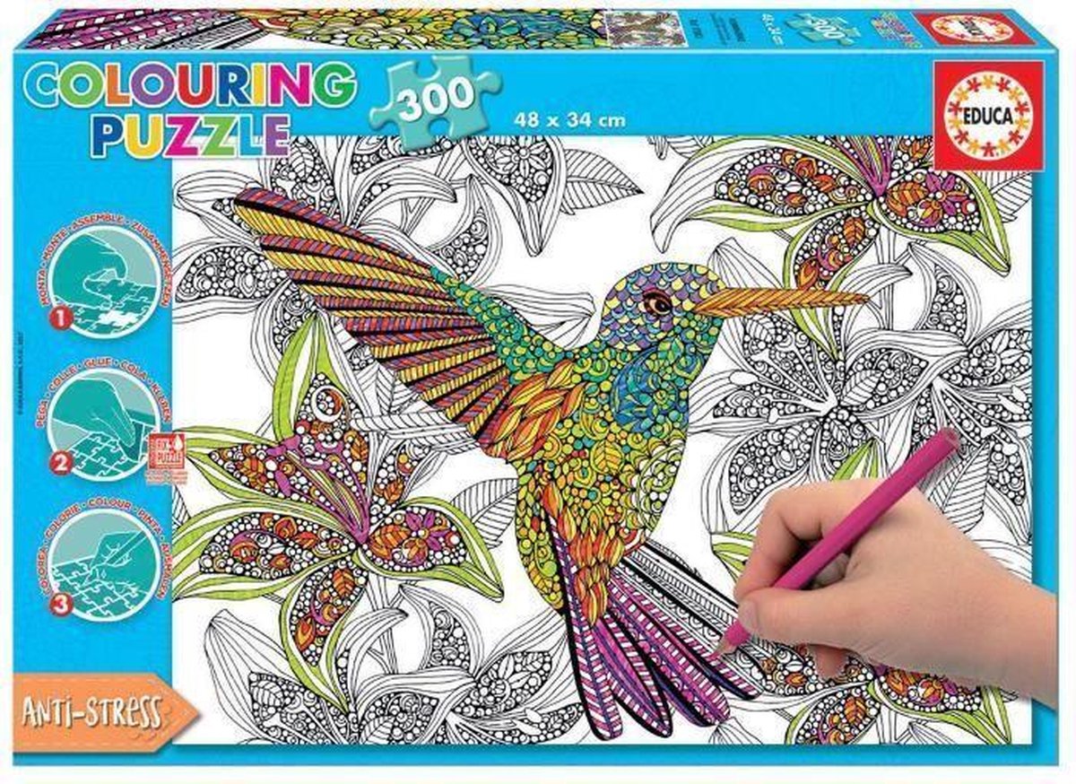 Hummingbird Colouring Puzzle 300Pcs