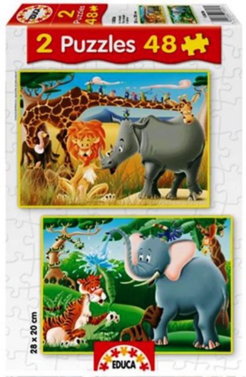 Legpuzzel - 2 x 48 stukjes - Dieren - Educa puzzel