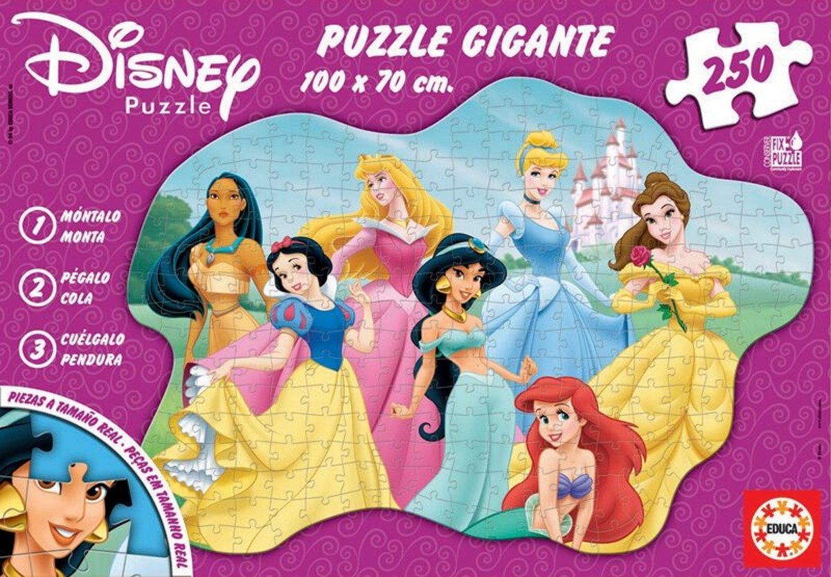 Legpuzzel - Extra groot - 250 stukken - Disney Prinsessen - Educa Puzzel