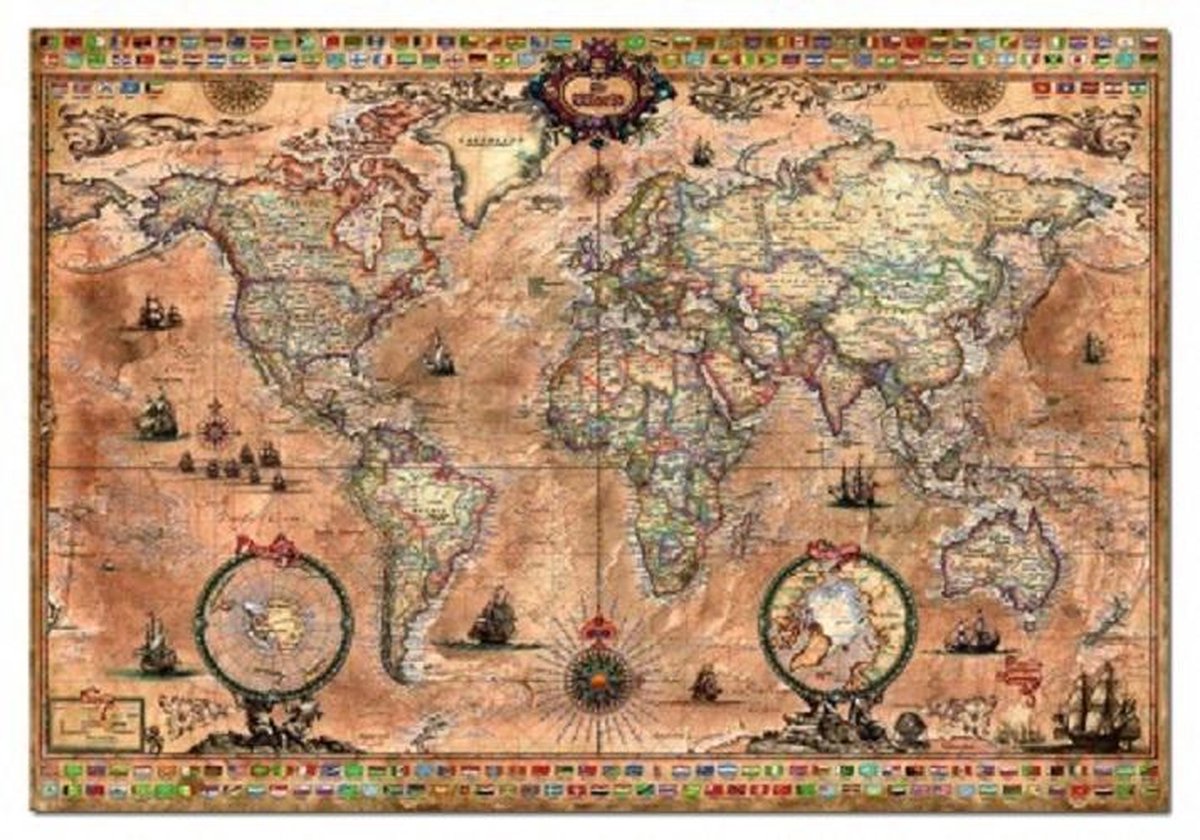 Puzzel 1000 stukjes - Antique World Map