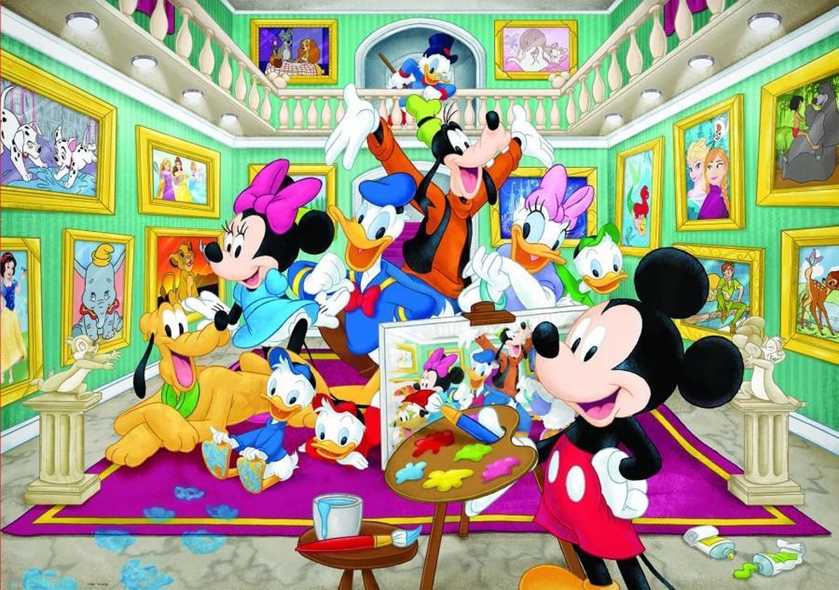 Puzzel 1000 stukjes - Kunstgallerij van Mickey