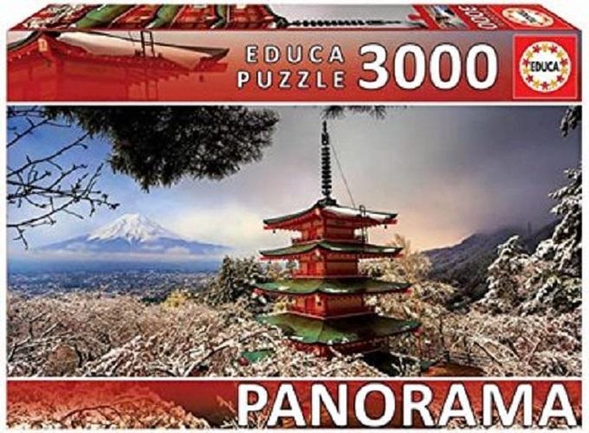 Puzzel 1000 stukjes - Mount Fuji and Chureito Pagoda, Japan Panorama