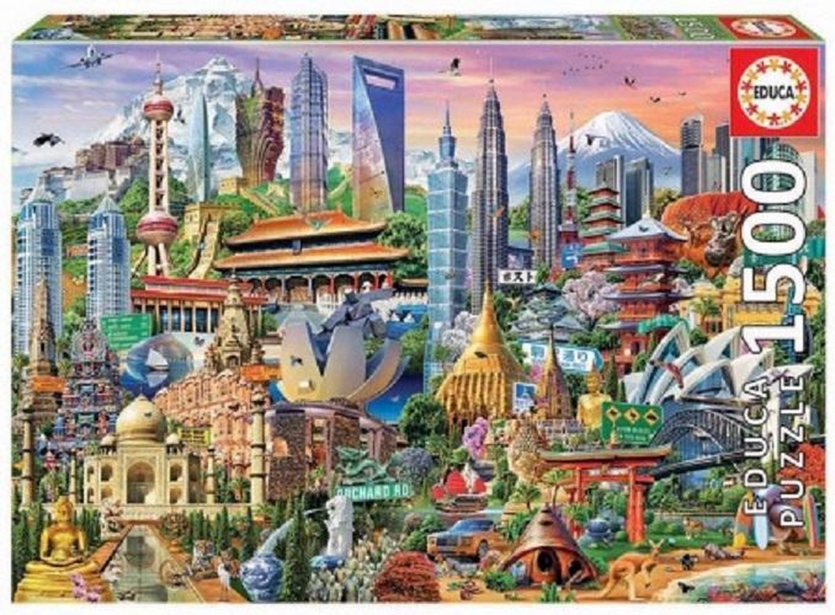 Puzzel 1500 stukjes - Asia Landmarks