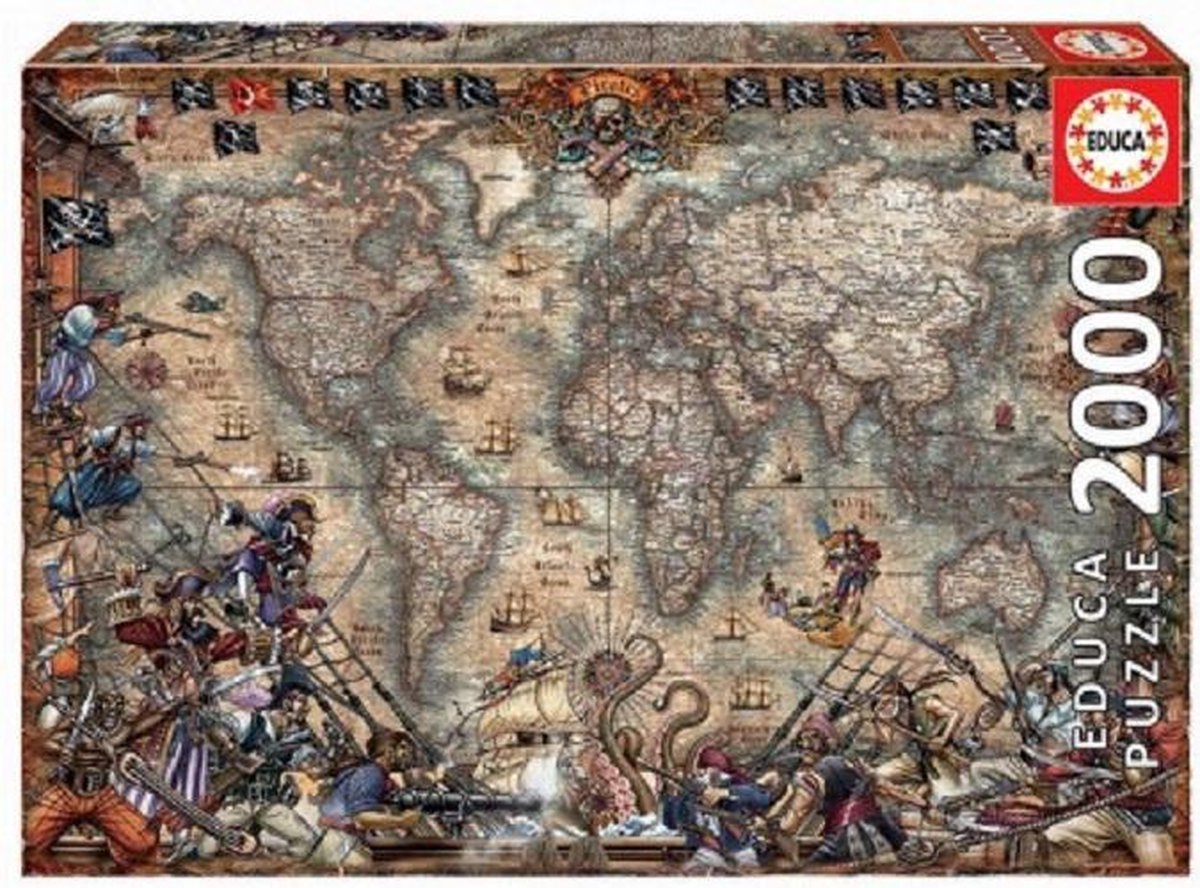 Puzzel 2000 stukjes - Pirates map