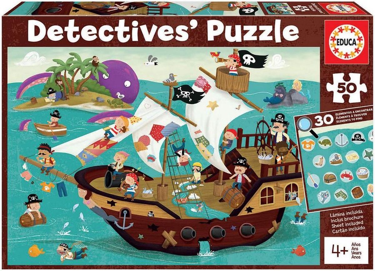 Puzzel Detectives Puzzle Educa Piraten (50 pcs)