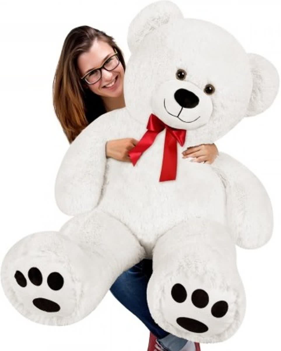 Teddybeer, knuffelbeer, Teddy XXL, knuffel, beer, wit
