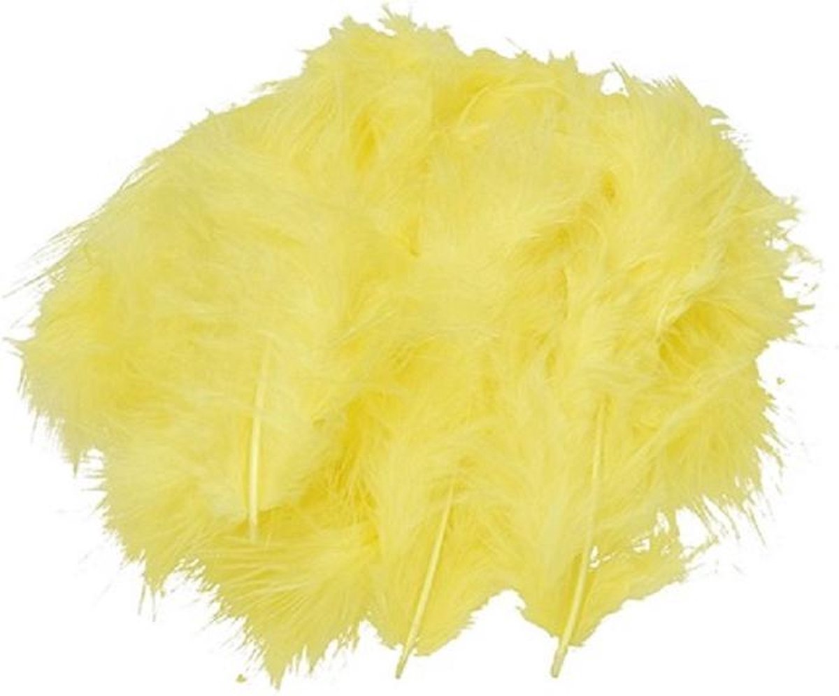 Gele Marabou Veren - 10-12cm Hoog - 20 Stuks