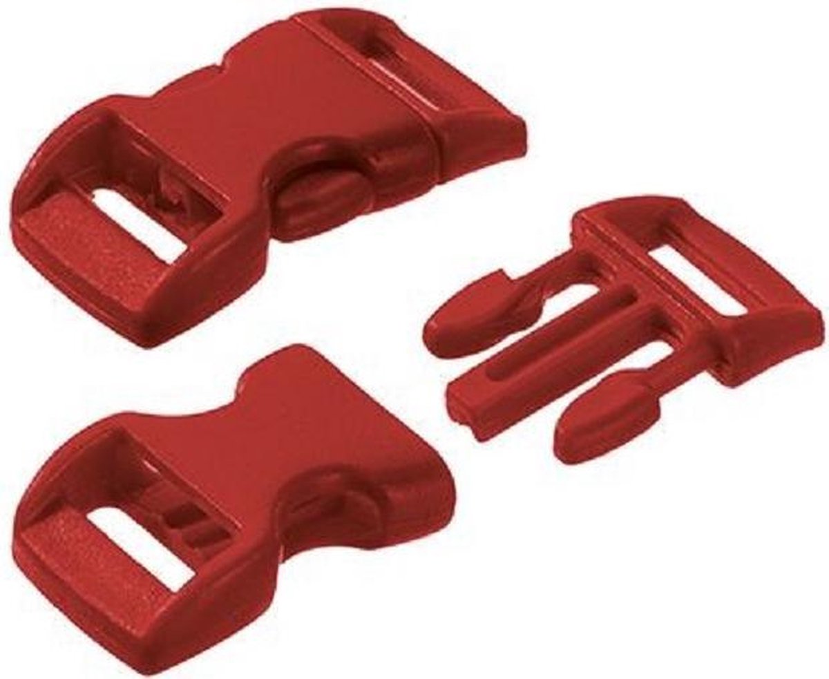 Paracord Sluiting - Klik Sluiting - Donker Rood - 16mm - 10 Stuks