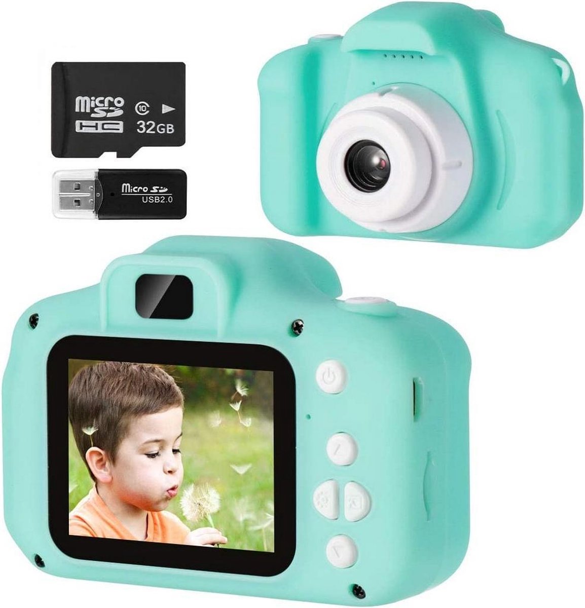 EGGY Groene Kindercamera – Luxe Kado Verpakking – Met 32GB SD-kaart - Digitaal Fototoestel voor kinderen van 3-12 jaar - Meisjes en jongens