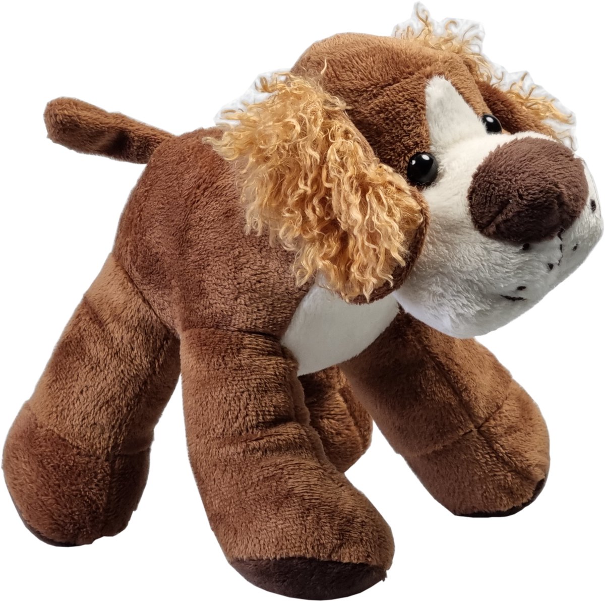   - Unitoys - Hondje Blondy - Licht bruin met blonde krullen - 20cm Knuffel