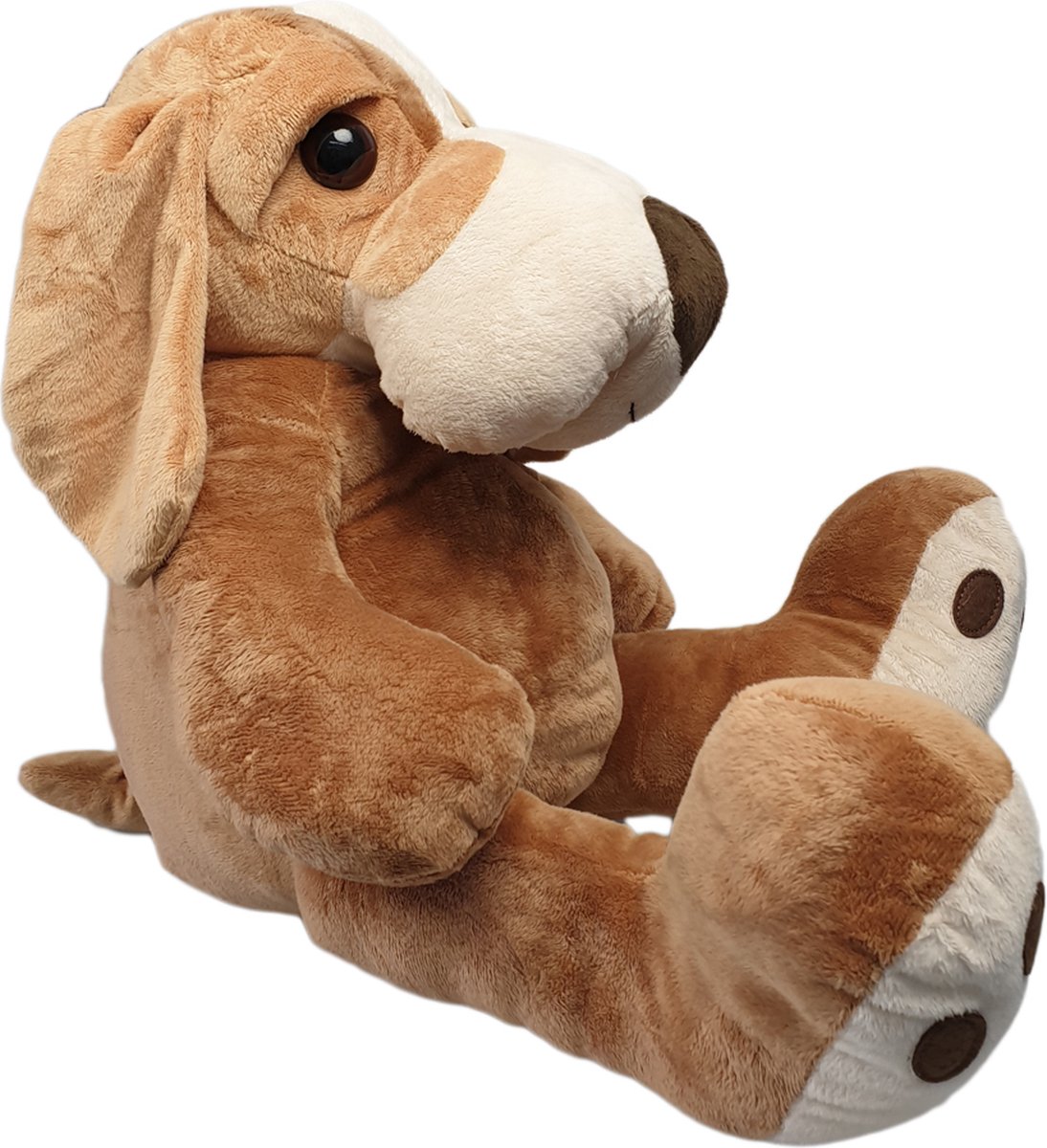 Elcee-Haly  – Unitoys – Hond Droopy nr. 2 – Knuffel – 3 tinten Bruin – 50 cm