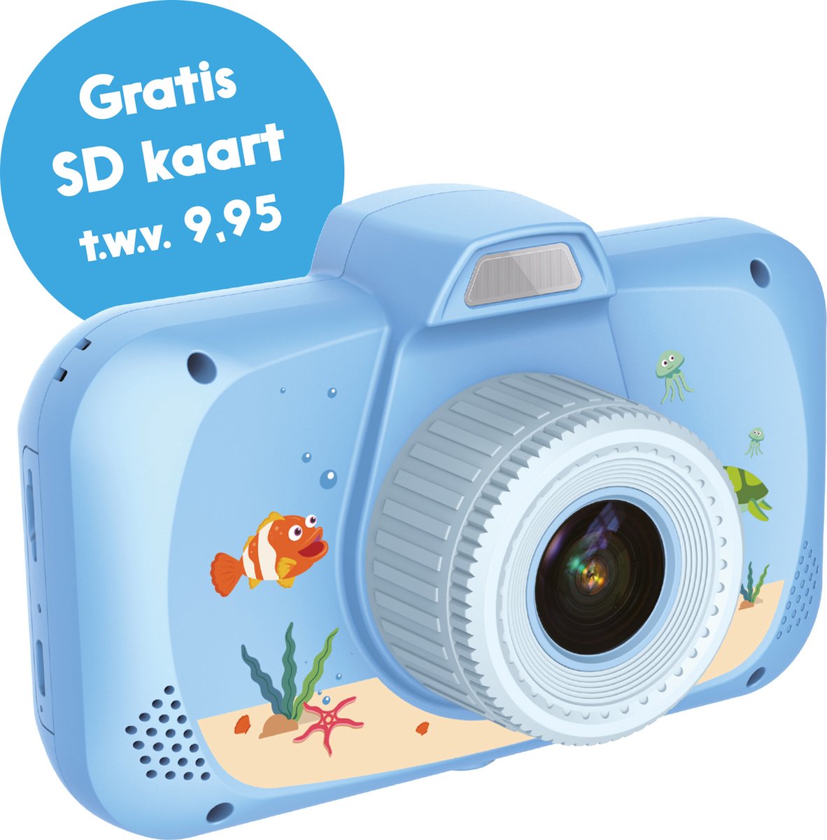 Eldur® Kindercamera - Blauw - Gratis 32gb SD kaart - Extra Groot Scherm