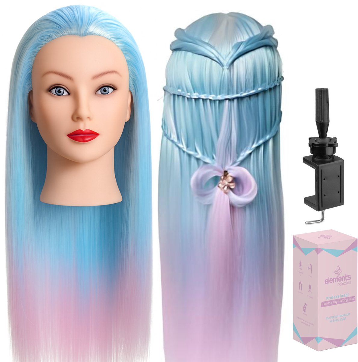   Elisa – 55cm - Oefenhoofd met Statief – Kappershoofd voor Vlechten, Opsteken & Styling