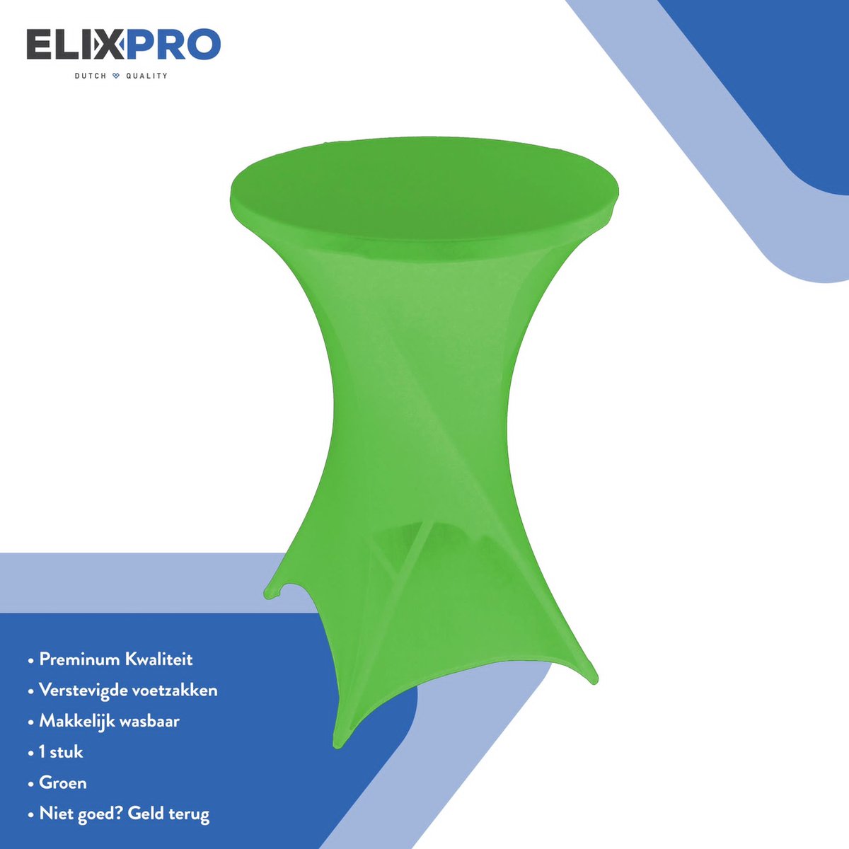 ElixPro - Premium statafelrok groen 1x - ∅80 x 110 cm - Tafelrok- Statafelhoes - Tafelhoezen voor statafel - Staantafelhoes - Extra dik voor een Premium uitstraling