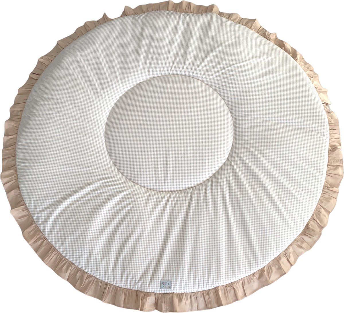 Eliz Baby Speelkleed Luxe Rond Dubbelzijdig Speelmat Classic Cubes Beige Volant