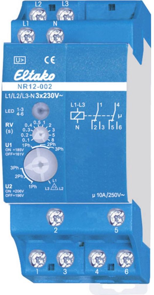 Eltako NR12-002-3X230V Netbewaking Aantal relaisuitgangen: 2