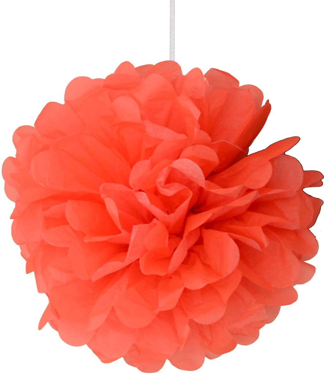 Engel. Pom 25 cm neon oranje