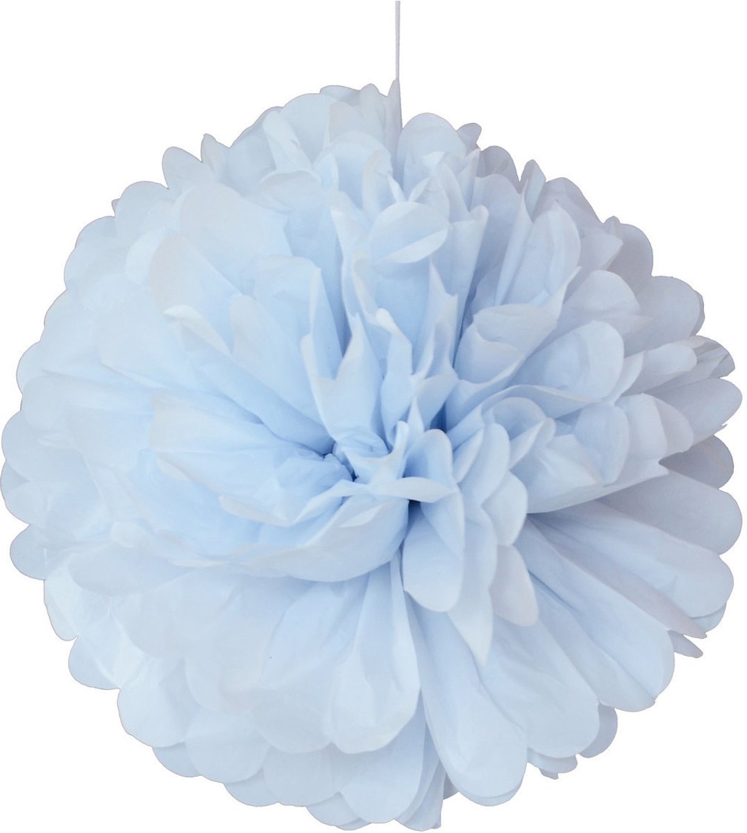 Engel. Pom 30 cm pastel grijs/blauw