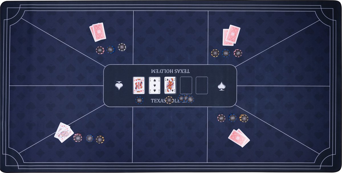 Pokerkleed blauw (177x89cm) -  
