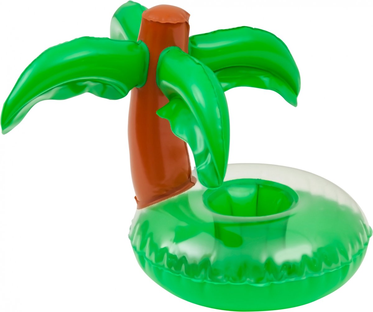 Enjoy Summer Opblaasbaare Palmboom Cupholder 24 Cm Groen